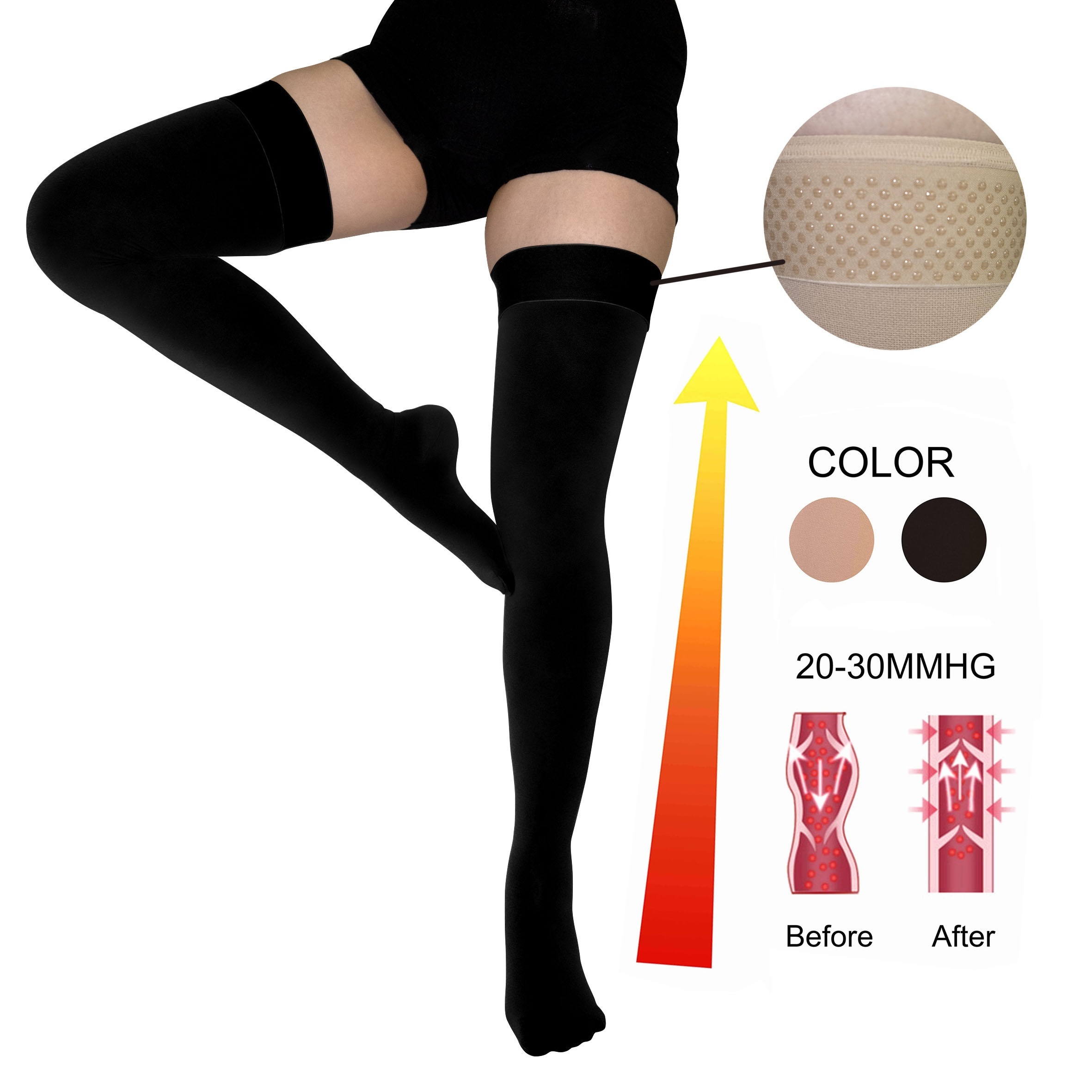 Compression Pantyhose 20-30 mmHg Graduated Support Tights