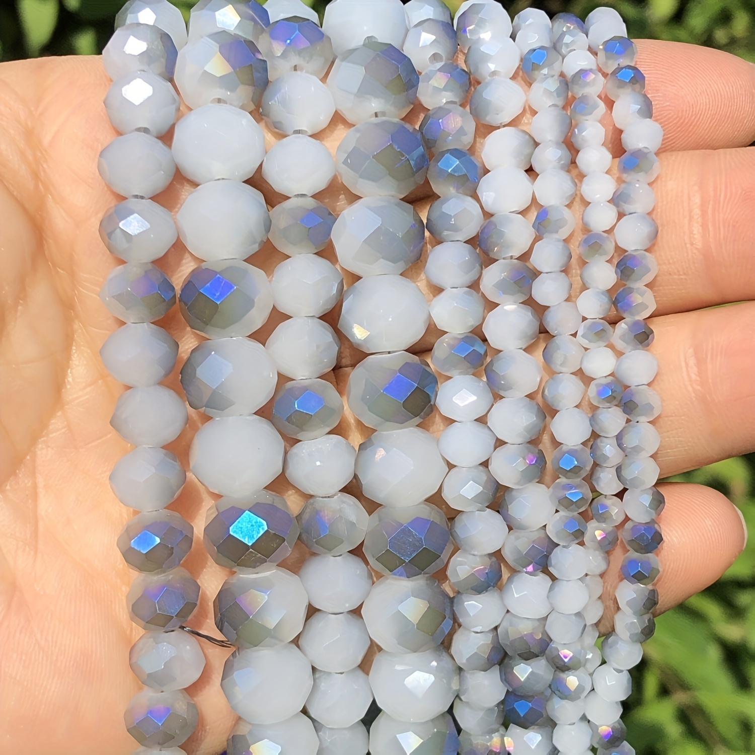 White AB Clear Rondelle Austria Crystal Beads Faceted Glass Beads Loose  Spacer Beads For DIY Bracelet Jewelry Making Accessories