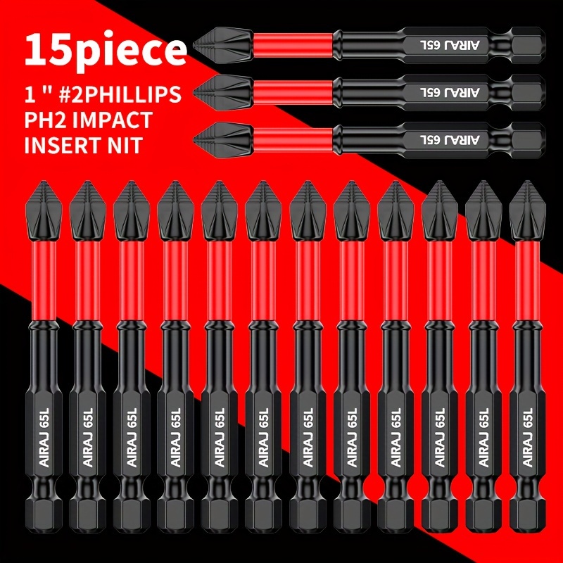 

3pcs/8pcs/15pcs 65mm Bits Set, Anti-slip Screw Bits, Impact Resistant Screwdriver Bits