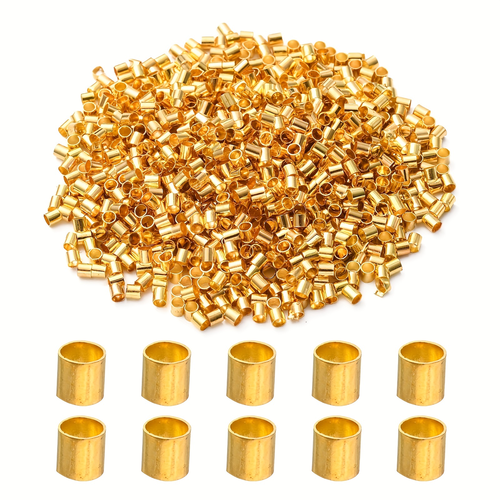 Copper Spacer Beads Round Stopper End Beads For Jewelry - Temu