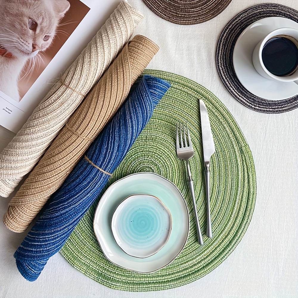 Round Placemats Heat Resistant Non Slip Kitchen Table Mat