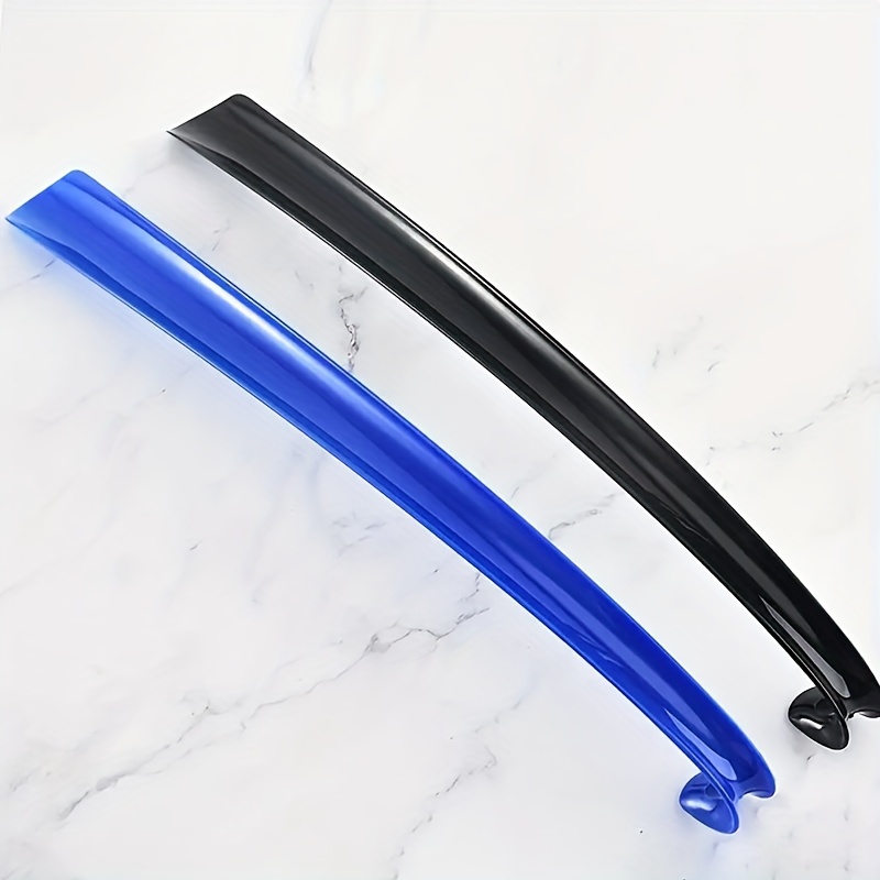 1pc Ergonomic Shoe Horn - 42cm Long, Thick Plastic, No-Bend Design for Easy Shoe Wear at Home or Hotel, Blue & Black Options