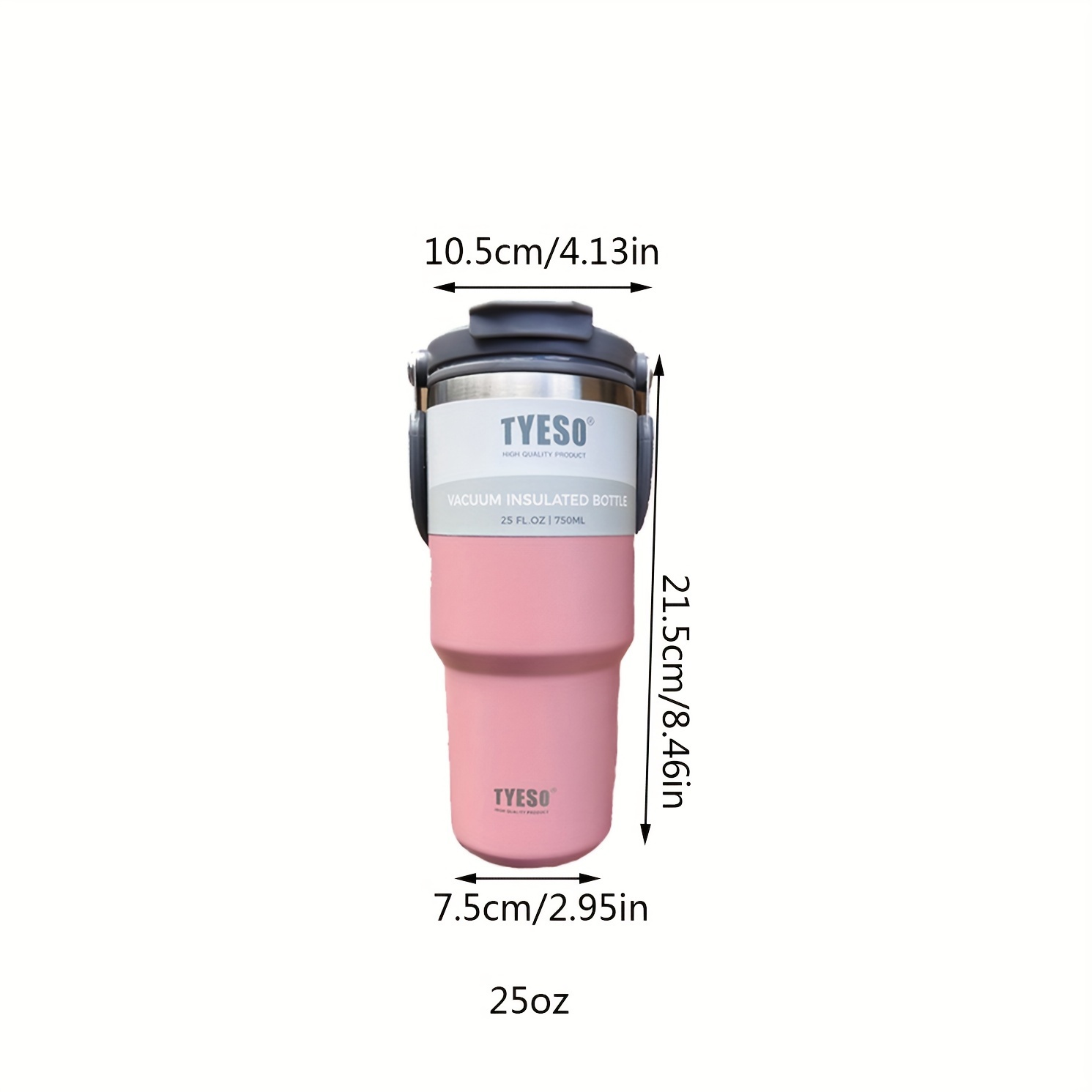 YETI Rambler 25 oz Straw Mug, Vacuum Insulated, Stainless Steel, Power Pink