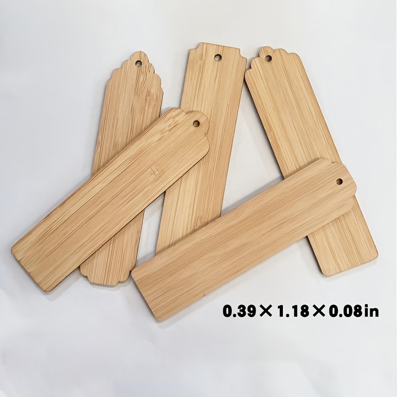 85 Pack Wooden Blank Bookmarks with Tassels & String, Unfinished Wood  Hanging Gift Tags DIY Crafts