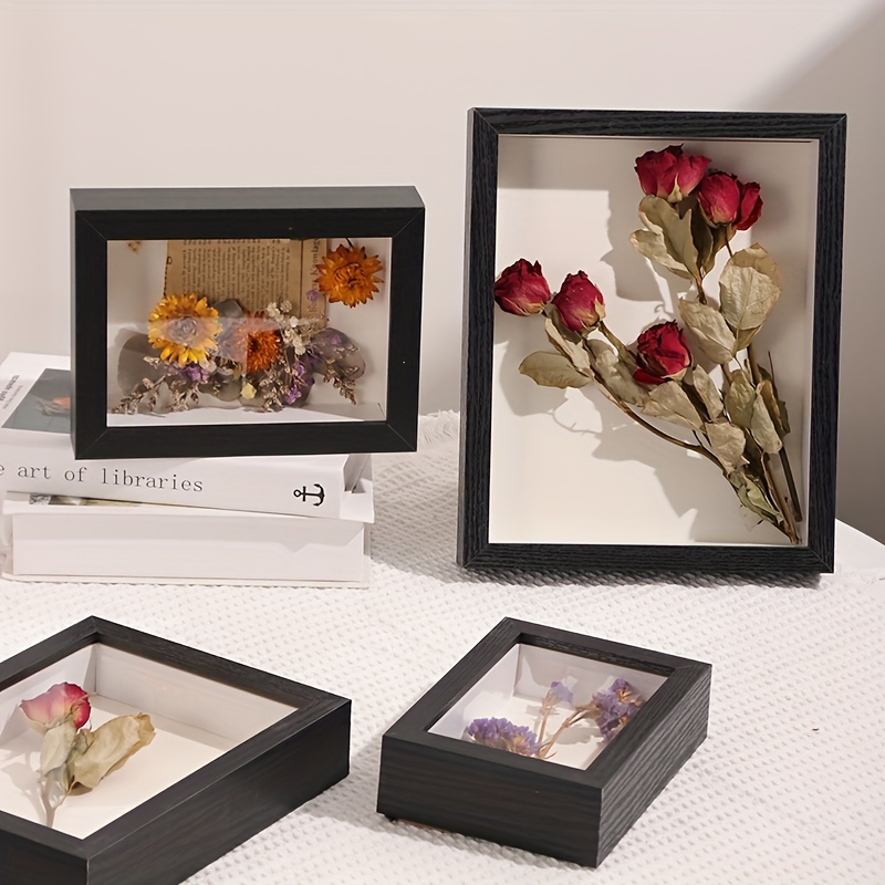 Wooden Dried Flower Photo Frame, Dried Flower Display Stand