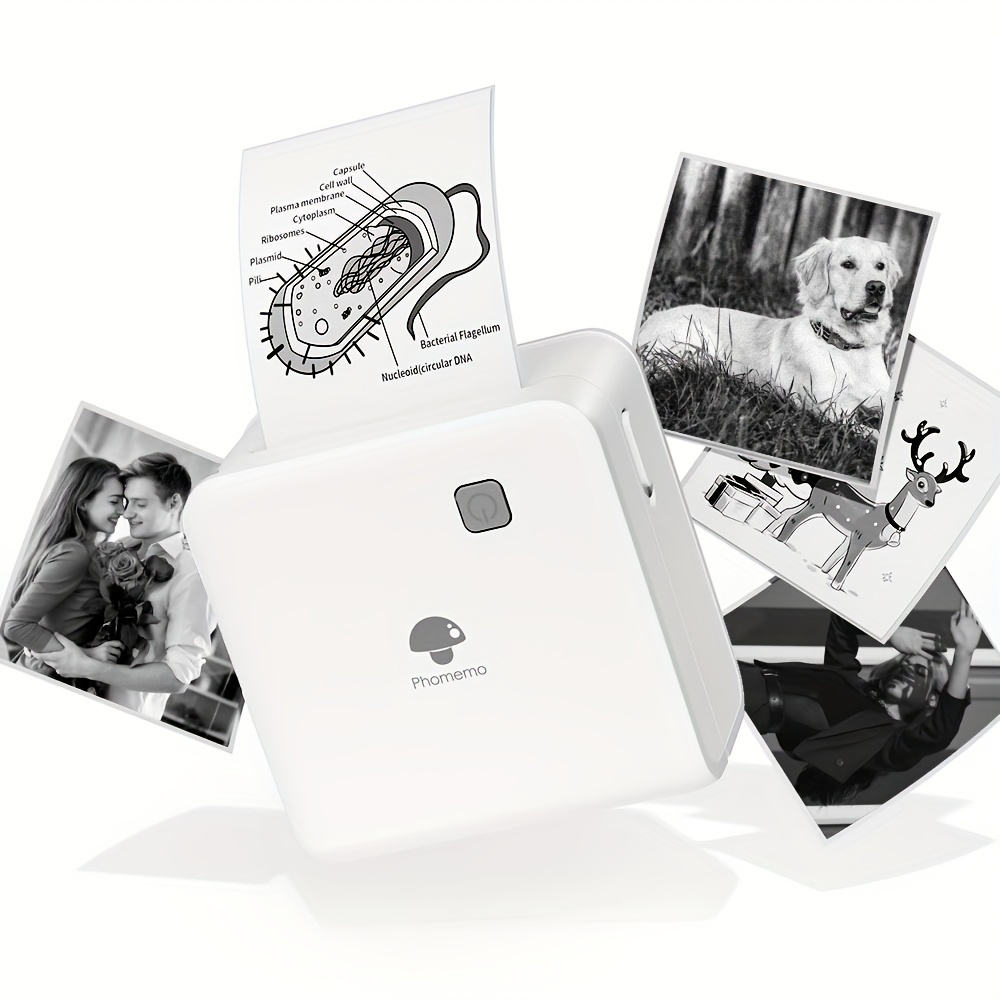 Mini imprimante de poche portable Bluetooth sans fil imprimante photo imprimante  imprimante thermique USB avec papier thermique autocollant papier thermique  pour création d'agenda, cadeau pour enfants : : Informatique