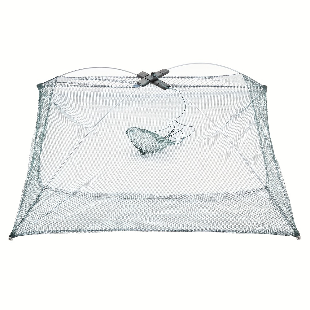 1pc Portable Folding Square Fishing Net, Crab Shrimp Fishing Trap Cage,  23.6*23.6In/60*60cm