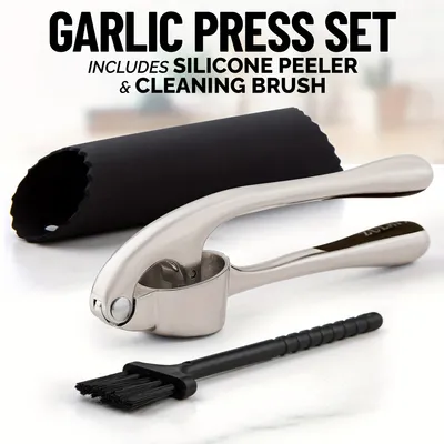 1pc Garlic Press, Stainless Steel Garlic Mincer & Peeler, Rust Proof Garlic  Crusher, Removable Inner Dish Design For Easy Clean - AliExpress
