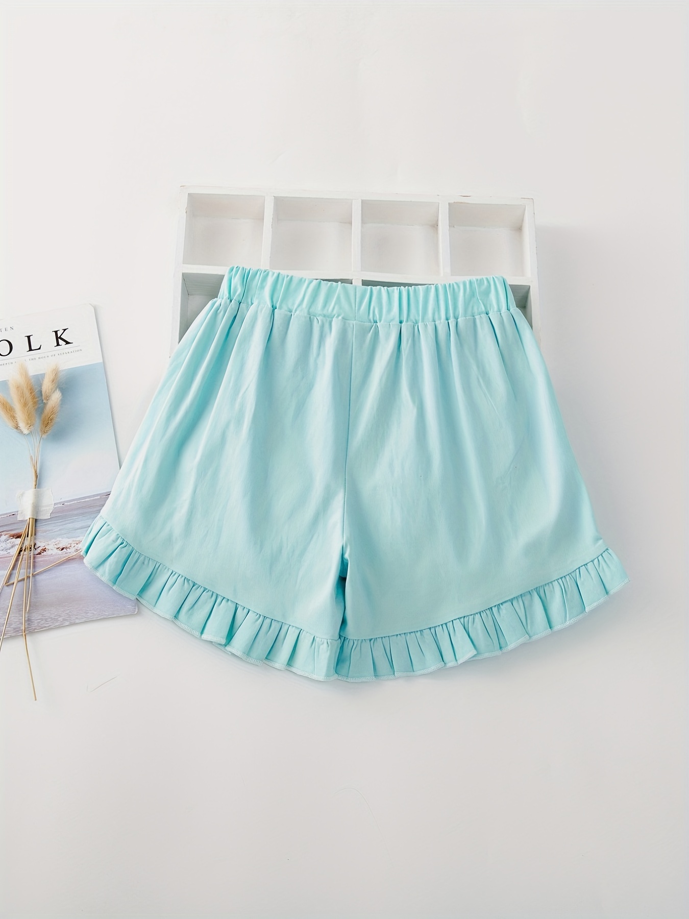 Girls' Summer Ruffle Edge Casual Shorts