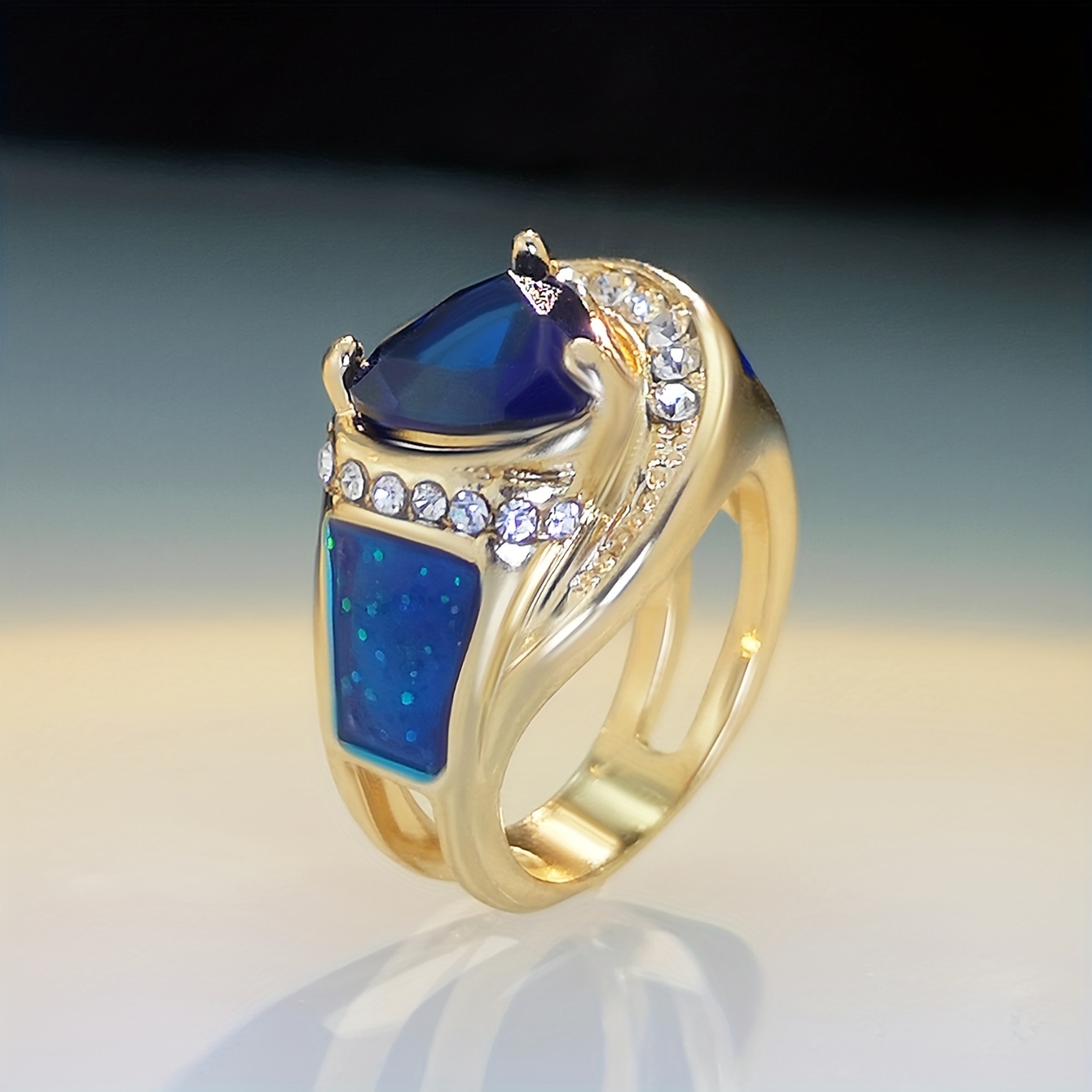 Men's Wedding Ring with Artificial Diamond Zircon Inlay