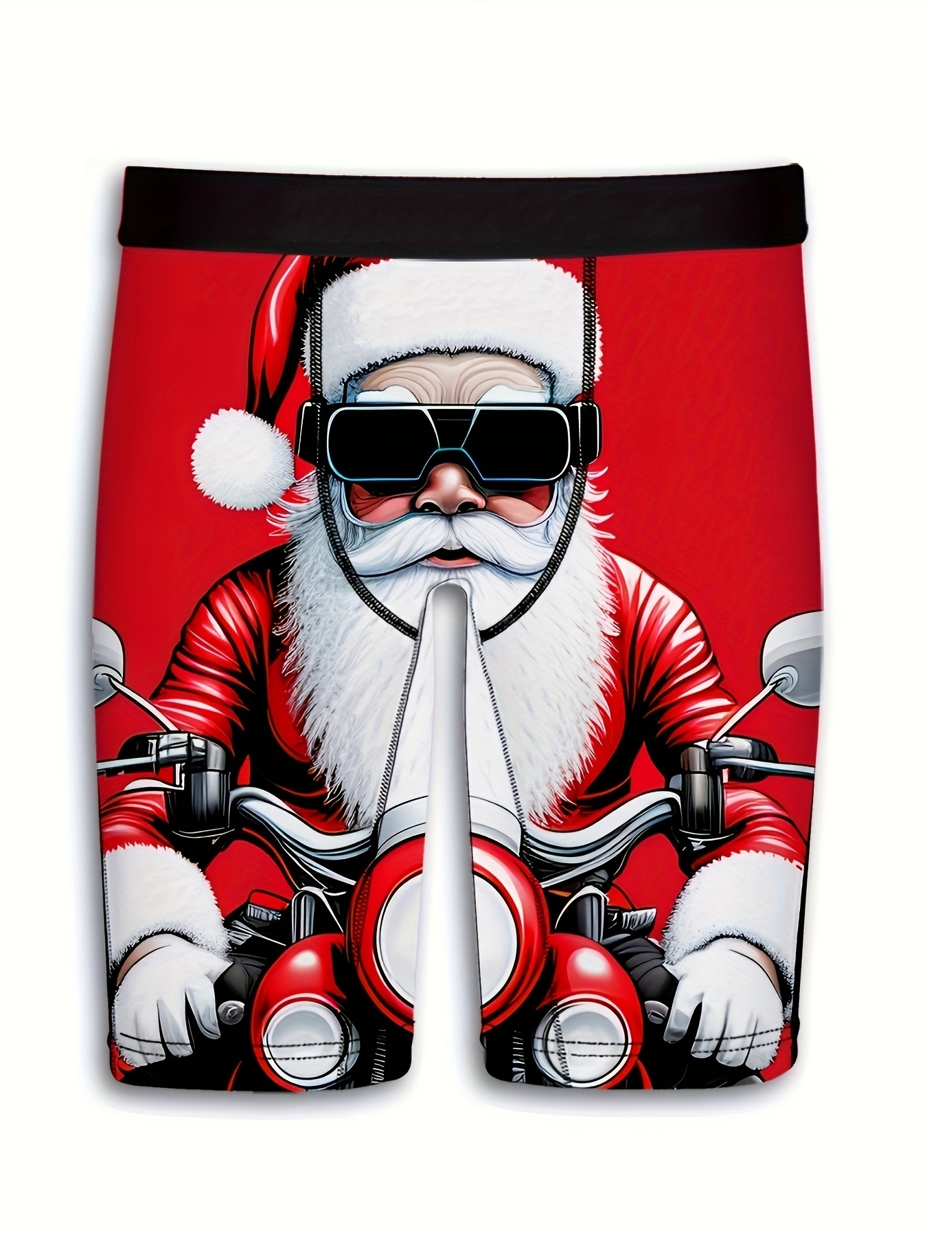Christmas Santa Claus Print Men's Graphic Long Boxer Briefs - Temu