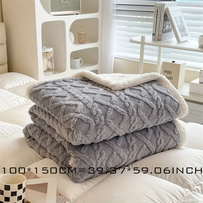Double sided Lambs Wool Bed Blanket Taffeta Plush Blanket - Temu
