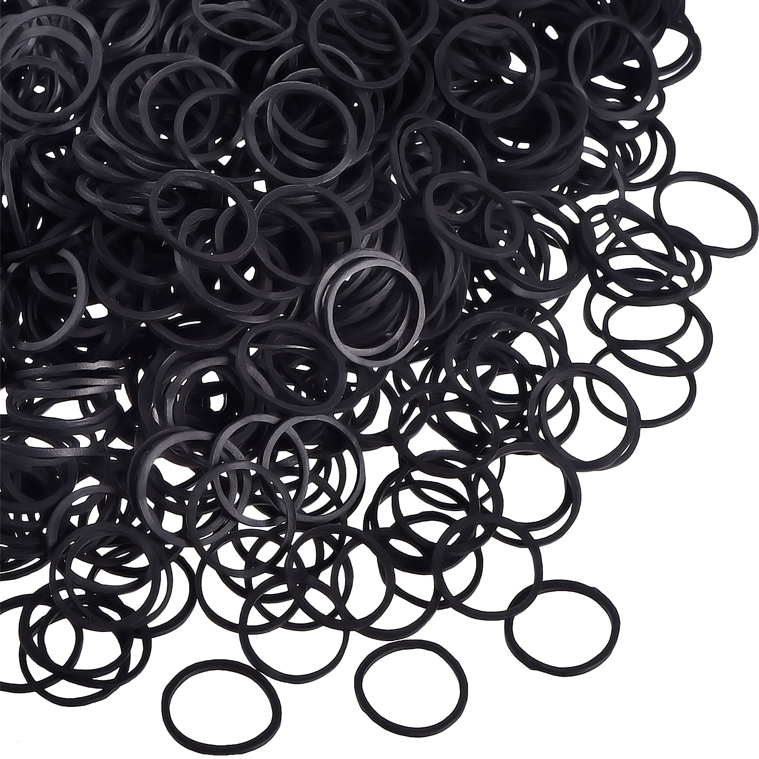 1500Pcs Mini Rubber Bands Soft Elastic Bands for Kid Hair Bands Ties Women  Fashion Girls Braids Hair-black with black comb