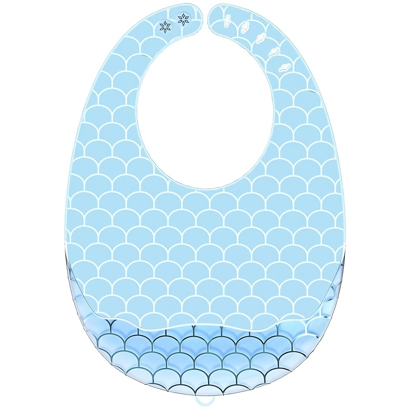 Baberos de silicona para niñas y niños, baberos de alimentación  impermeables para bebés (6-72 meses) azul