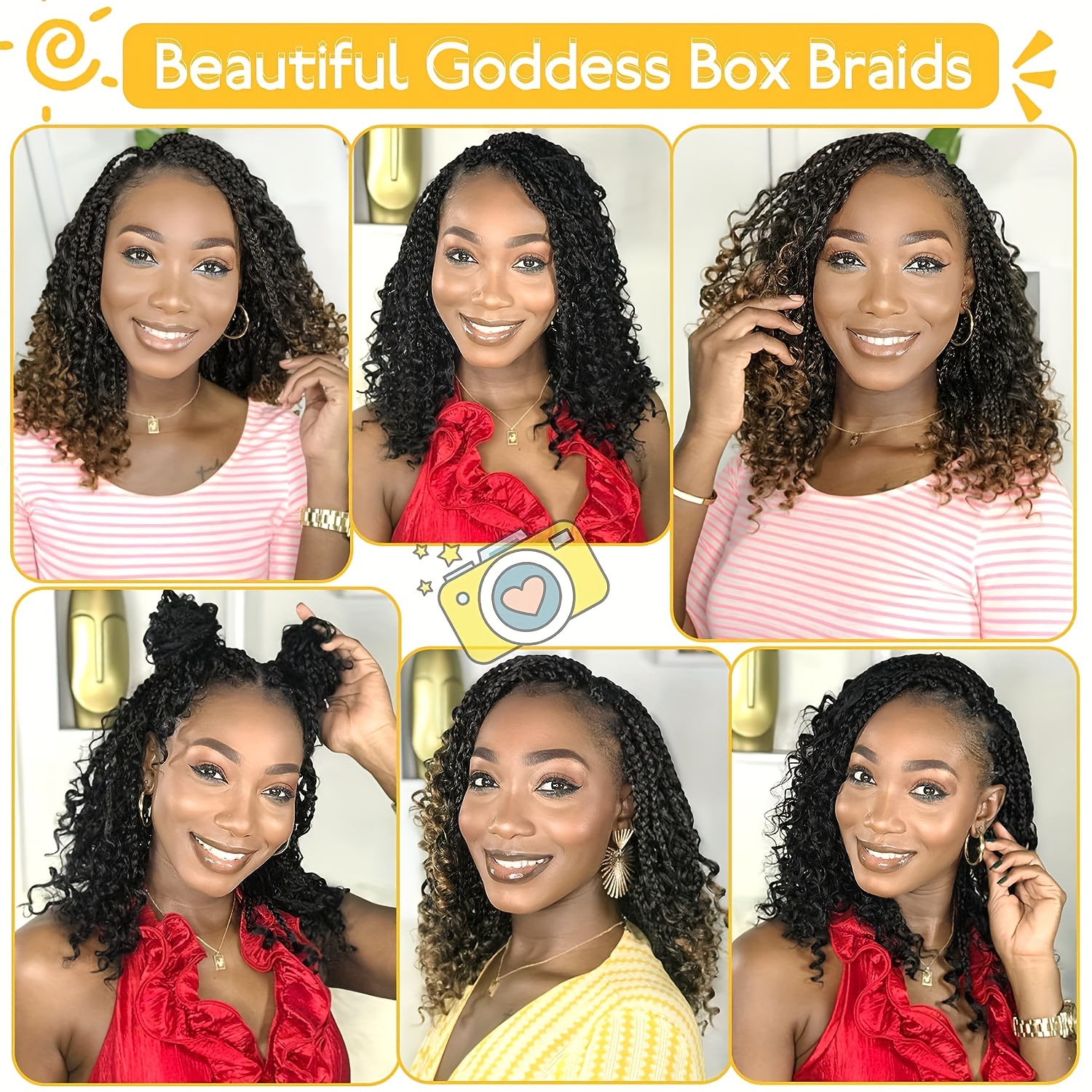 Crochet Box Braids Hair -8 Packs Goddess Box Braids Crochet Hair