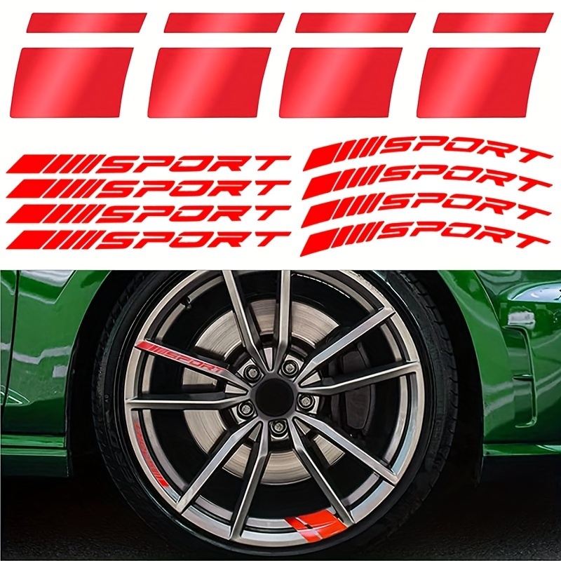 

12pcs Set Sport Style Car Wheel Stickers Reflective Diagonal Stripe Car Wheel Rim Decal