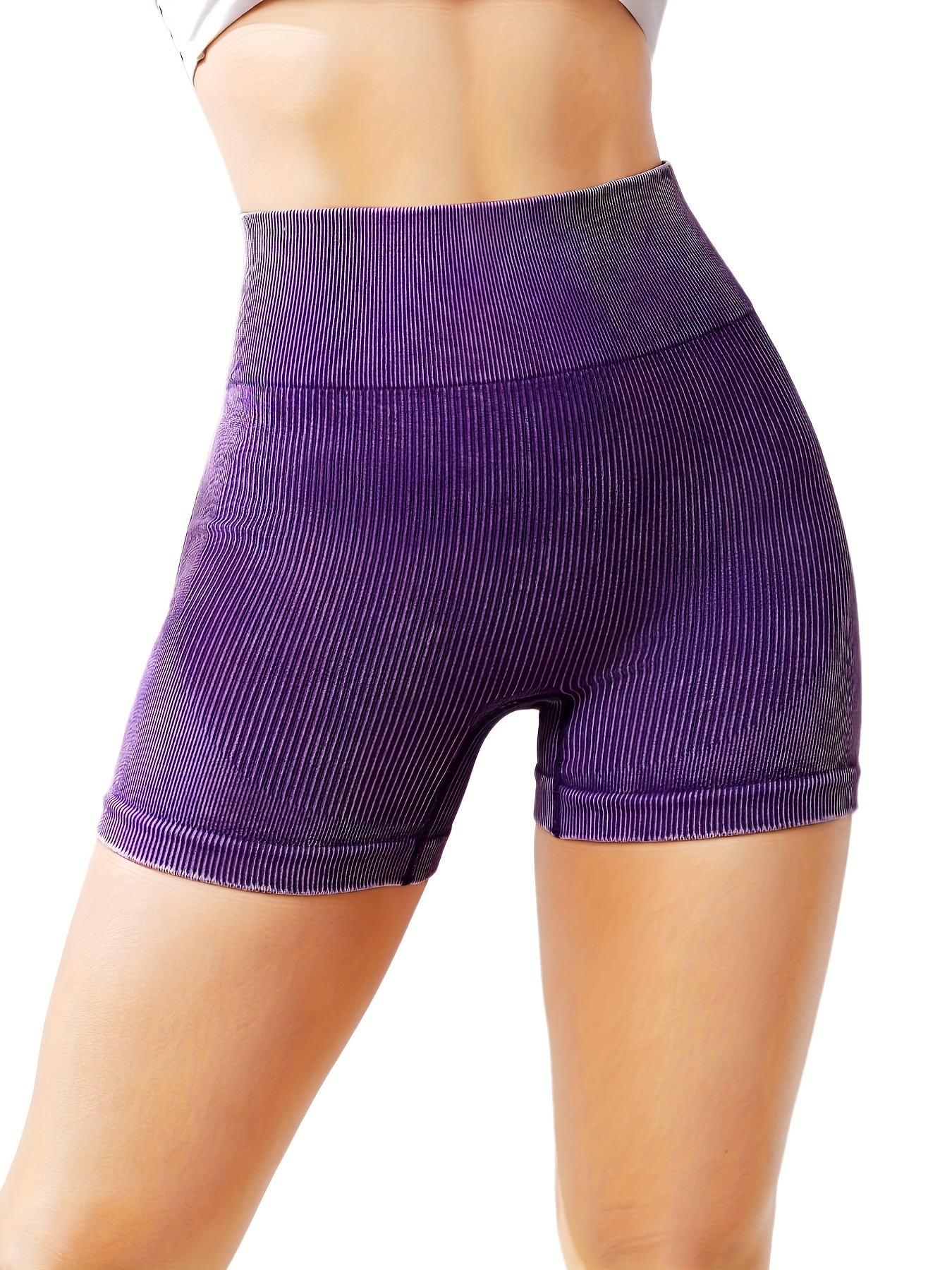 Women's Activewear: Solid Wide Waistband Sports Yoga Shorts - Temu