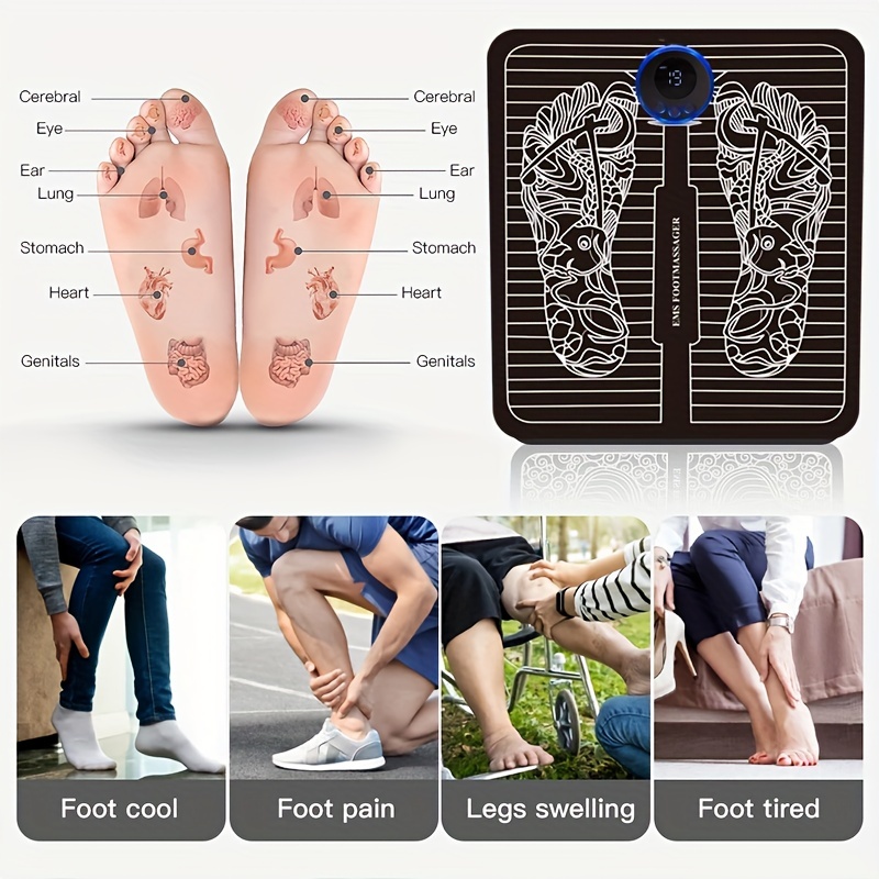 Electric Ems Foot Massager Pad Relax Feet Acupoints Massage - Temu