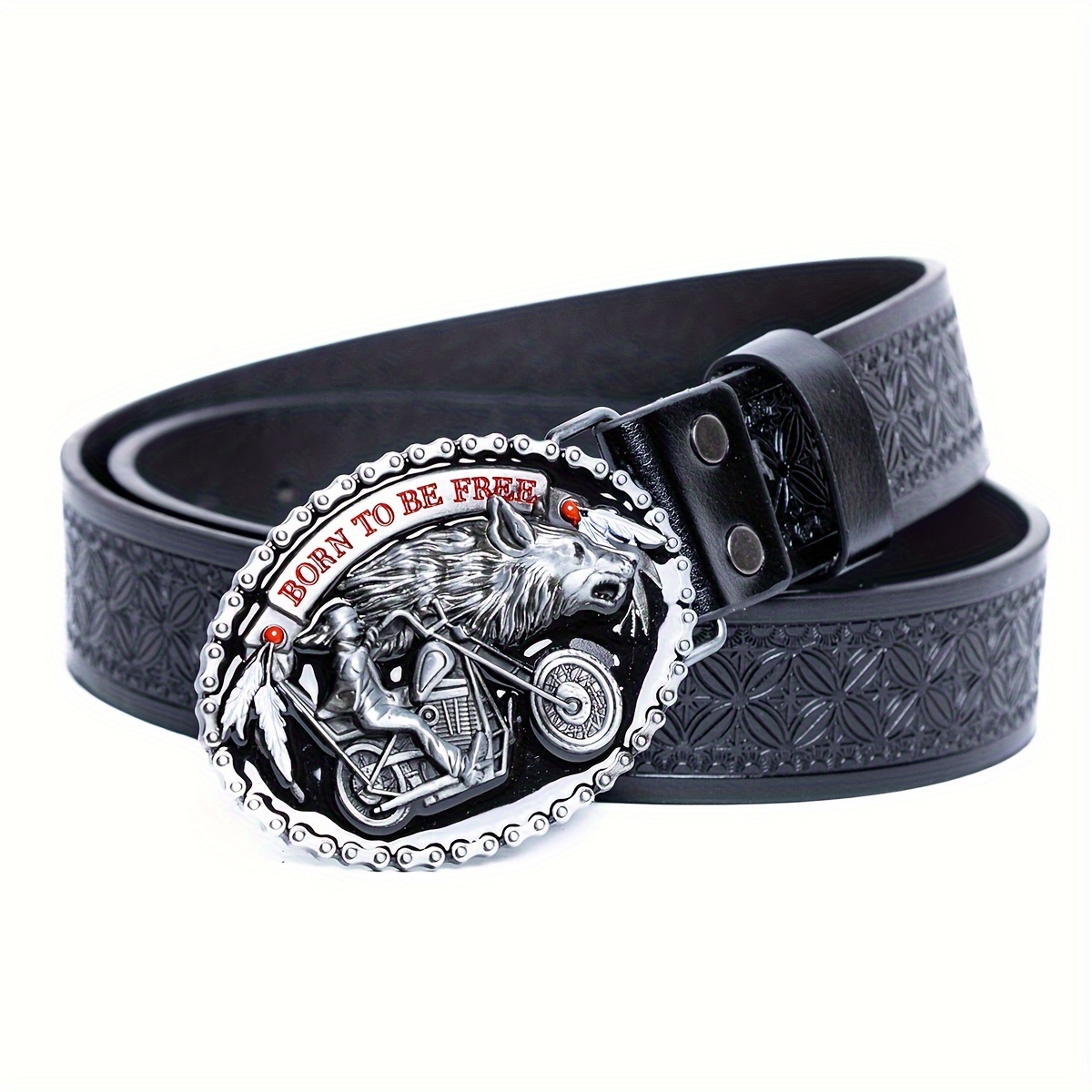 1pc Pattern Vintage Buckle Pu Leather Belt For Men Ideal Choice For Gifts -  Jewelry & Accessories - Temu