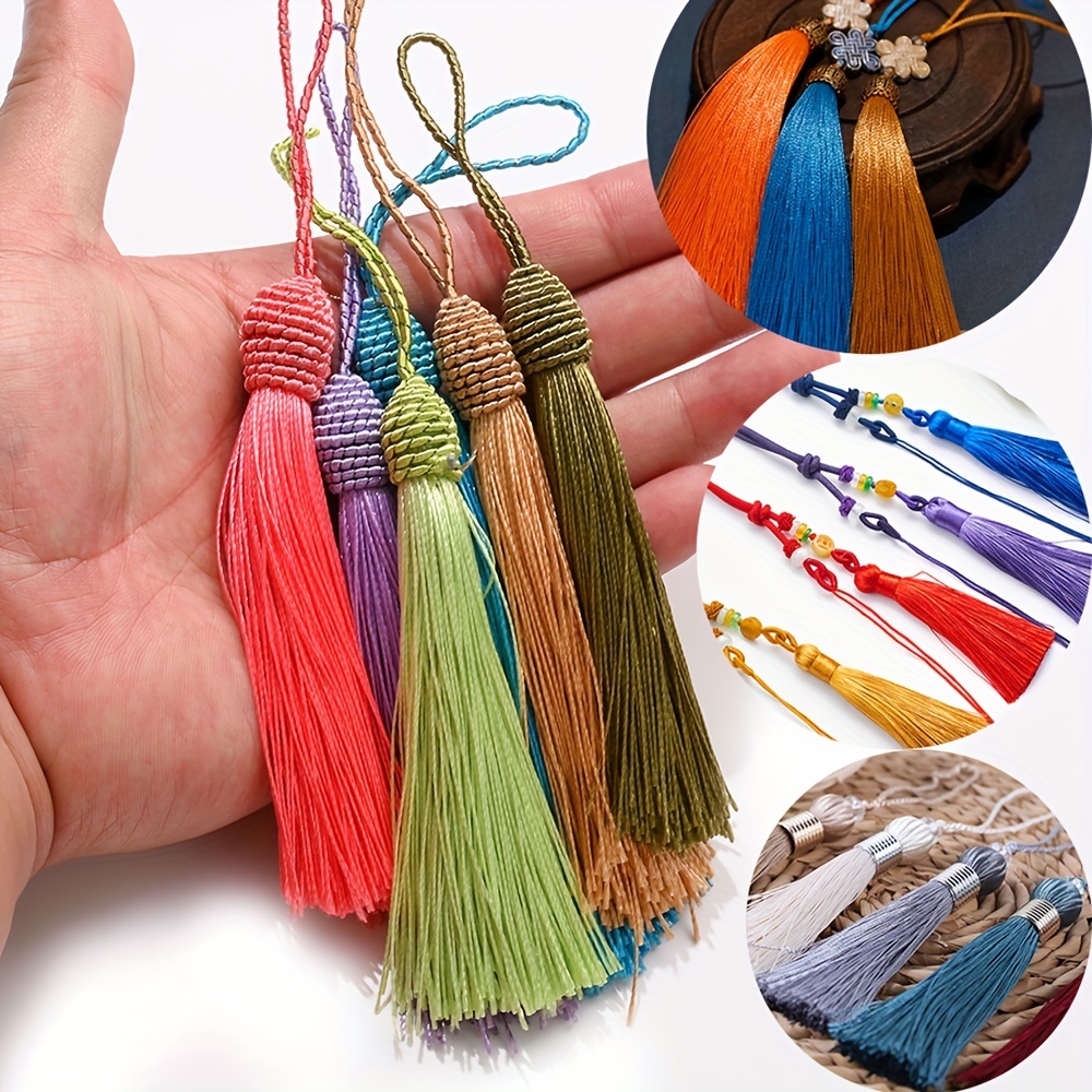  Borlas de flecos de seda de poliéster para coser cortinas,  accesorios, manualidades, decoración de boda : Arte y Manualidades