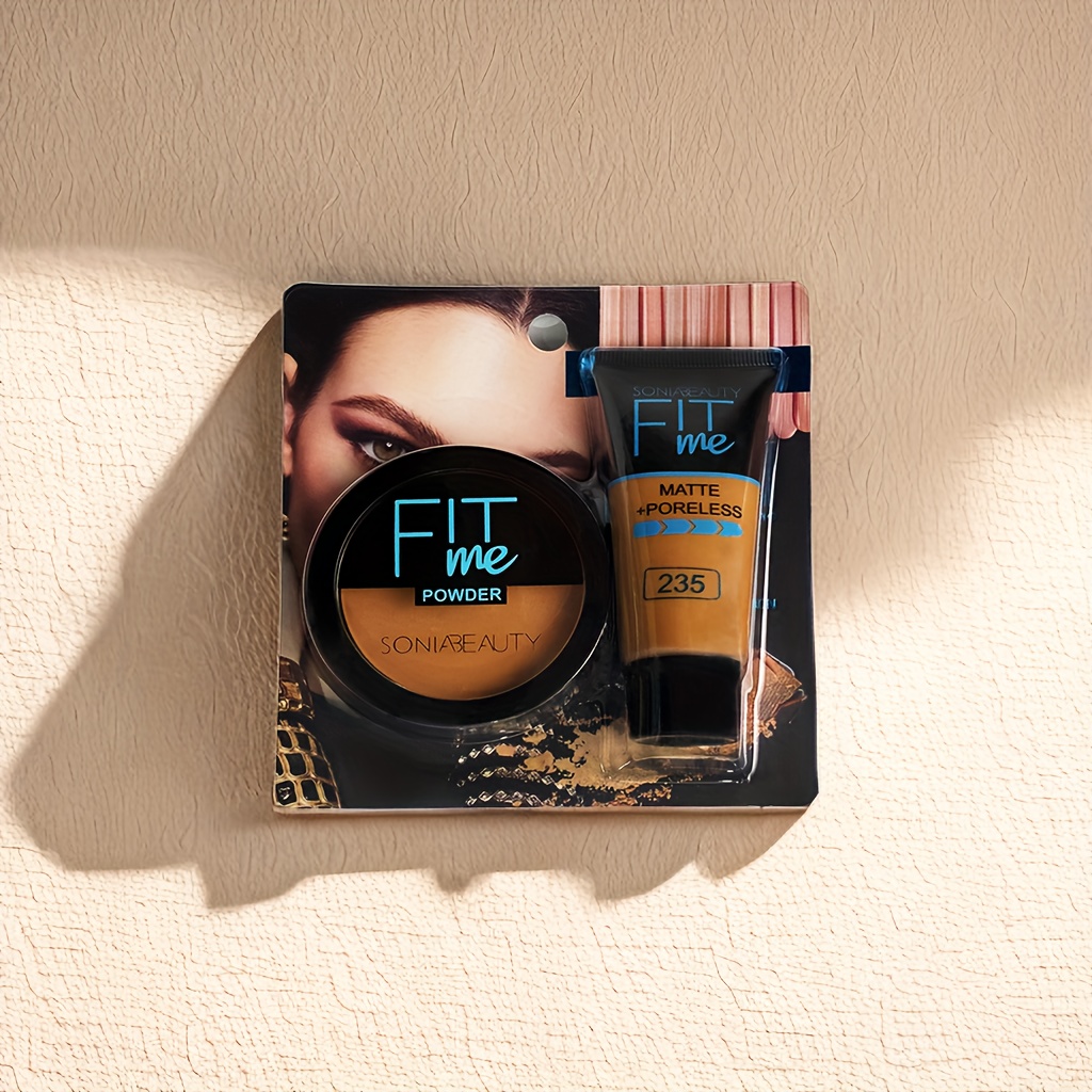2 in 1 Liquid Foundation & Concealer Powder for Dark Skin