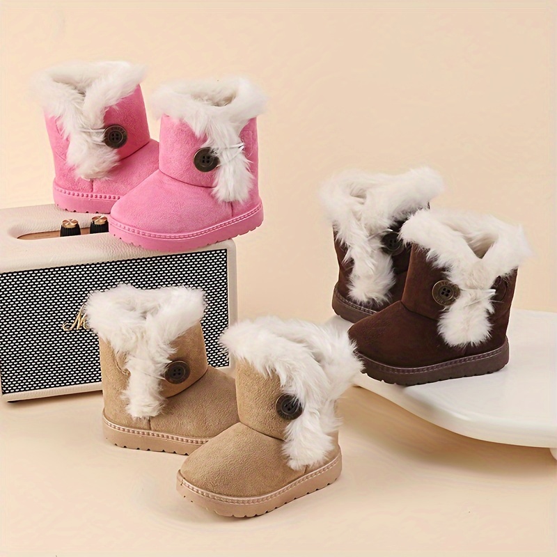 Comfortable Slip Boots Girls Soft Warm Plus Fleece Boots - Temu