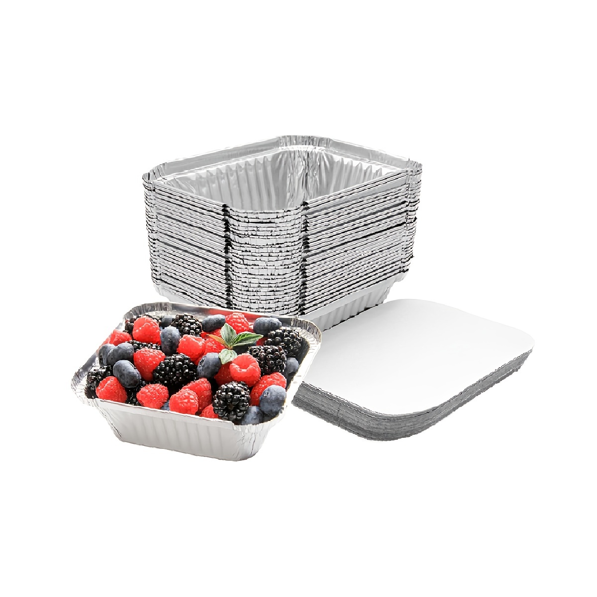 Aluminum Pans Trays With Aluminum Lids 10 Pack 3 Liter - 9x13 Inch Half  Size Disposable Baking Containers - Recyclable Pans for Storing Serving 