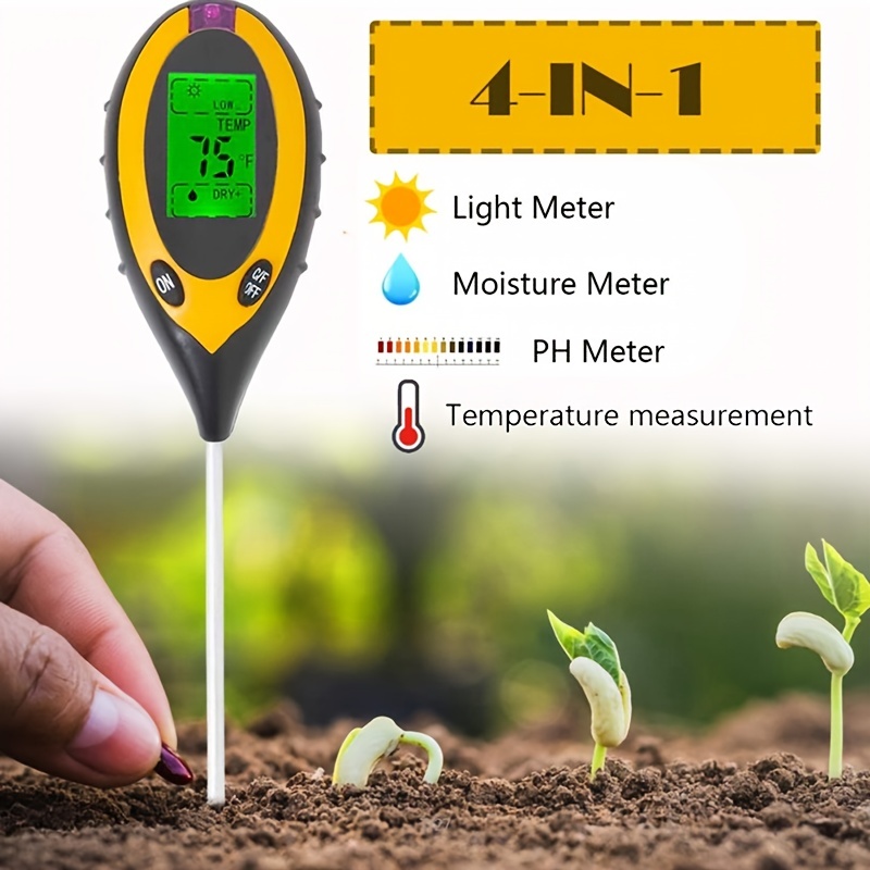 1pc Soil PH Tester Light Sunlight Moisture Meter Temperature Tester