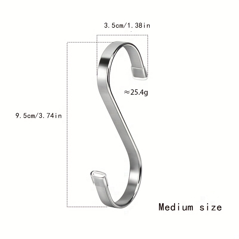 Stainless Steel S shaped Hook Flat Thickened Metal Hook - Temu