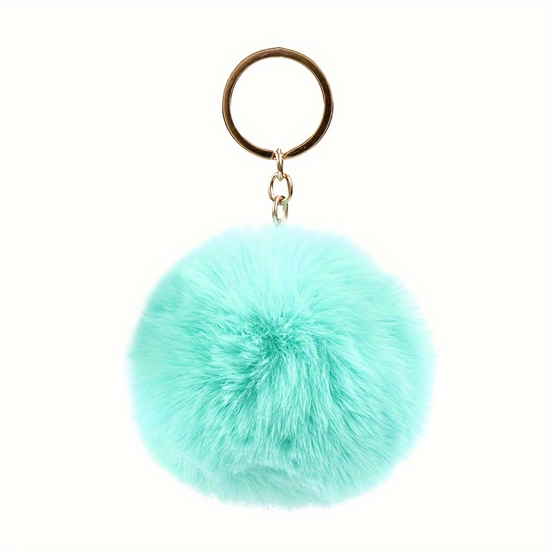 Solid Pom Pom Keychain Fluffy Key Chain Ring Purse Bag Backpack Charm  Earbud Case Cover Accessories Women Girls Gift - Jewelry & Accessories -  Temu