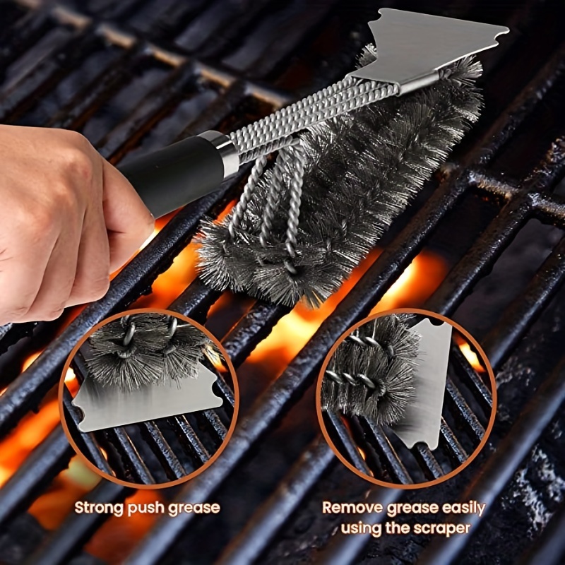 Grill Brush Bristle Free.BBQ Cleaner with Extra Wide Scraper.17