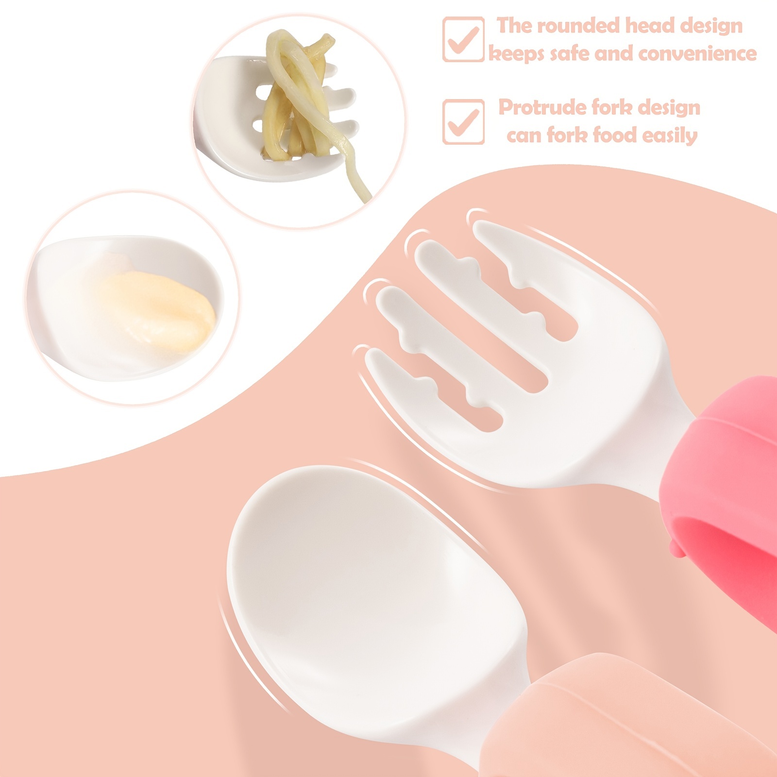 Baby Self feeding Training Spoon And Fork Set With Box Bpa - Temu