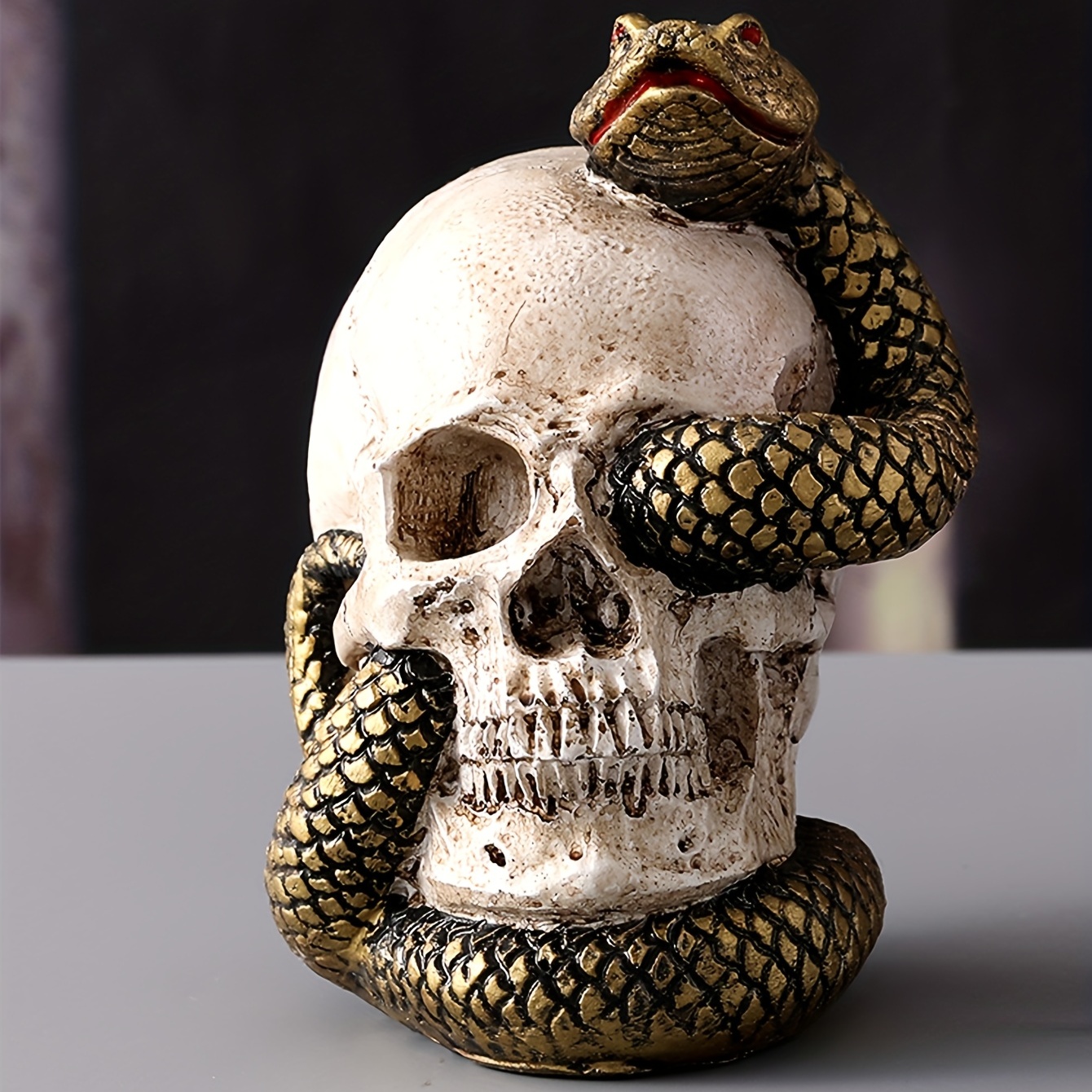 Snake Winding Around Skull Diy Scented Candle Silicone Mold - Temu