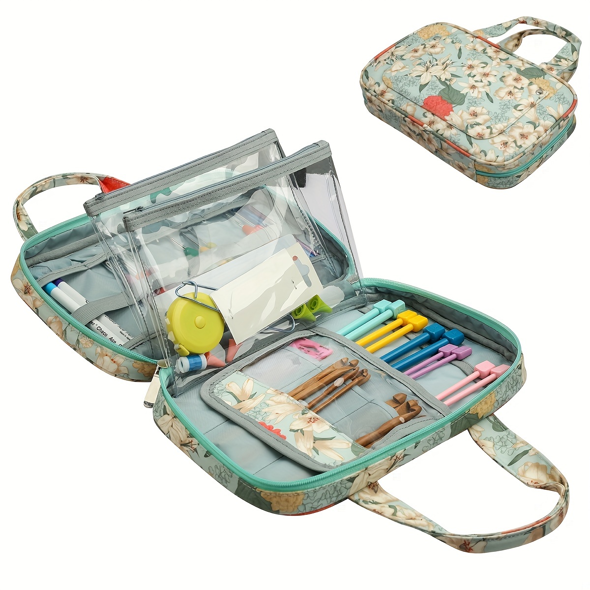 Knitting Needle Box Portable Crochet Box Travel Organizer - Temu
