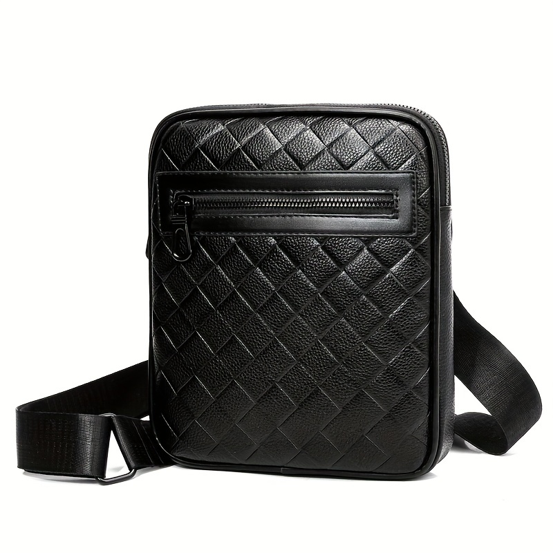 Men's Crocodile Pattern Shoulder Bag Small Square Crossbody