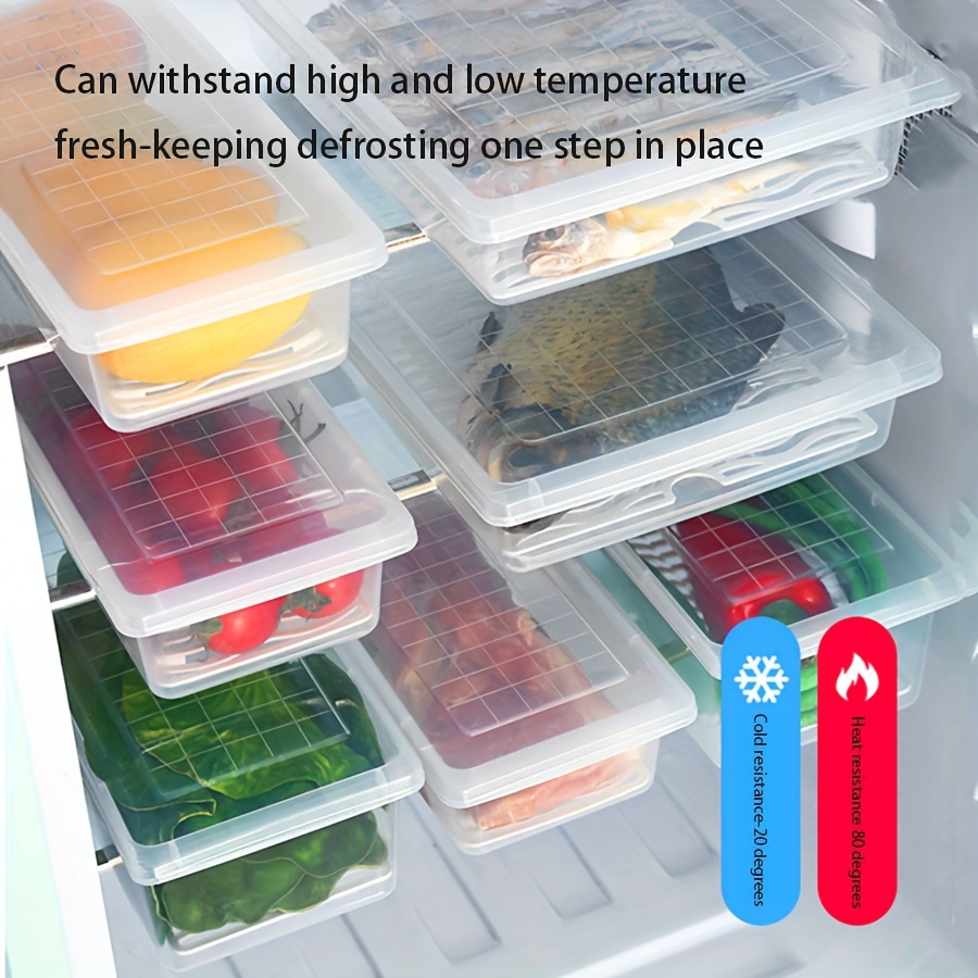 Refrigerator Kitchen Storage Boxes Food Preservation Storage Box Plastic  Freezer Space Saver Food Container Organization Hot