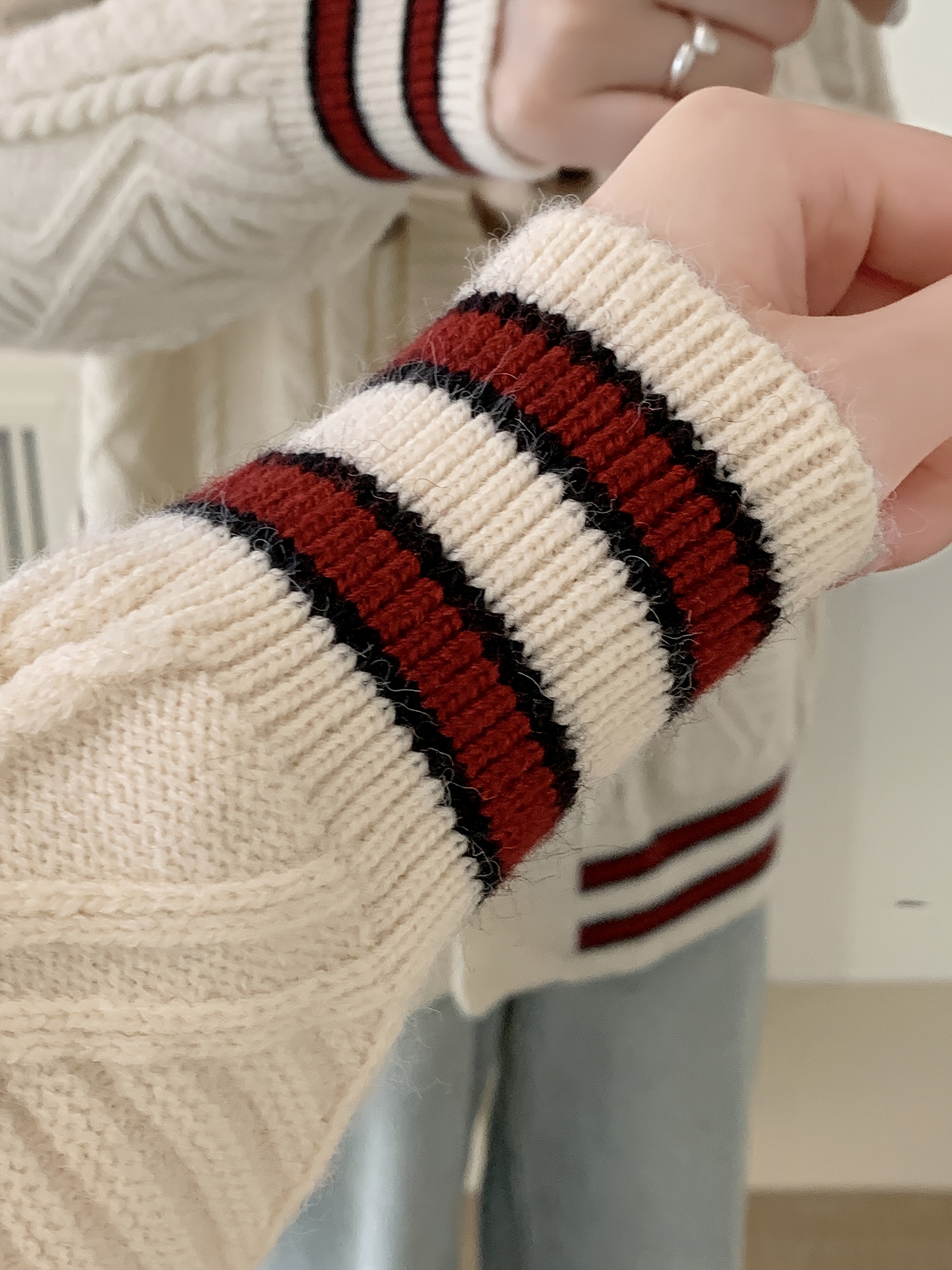 Wool Knit Sweater W/ Buckles