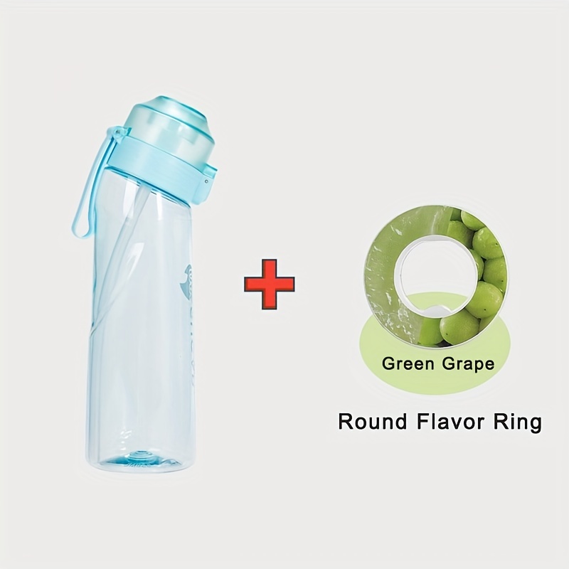 650ml Water Bottle + 7pcs Flavor Rings) Bouncing Lid Sports Water