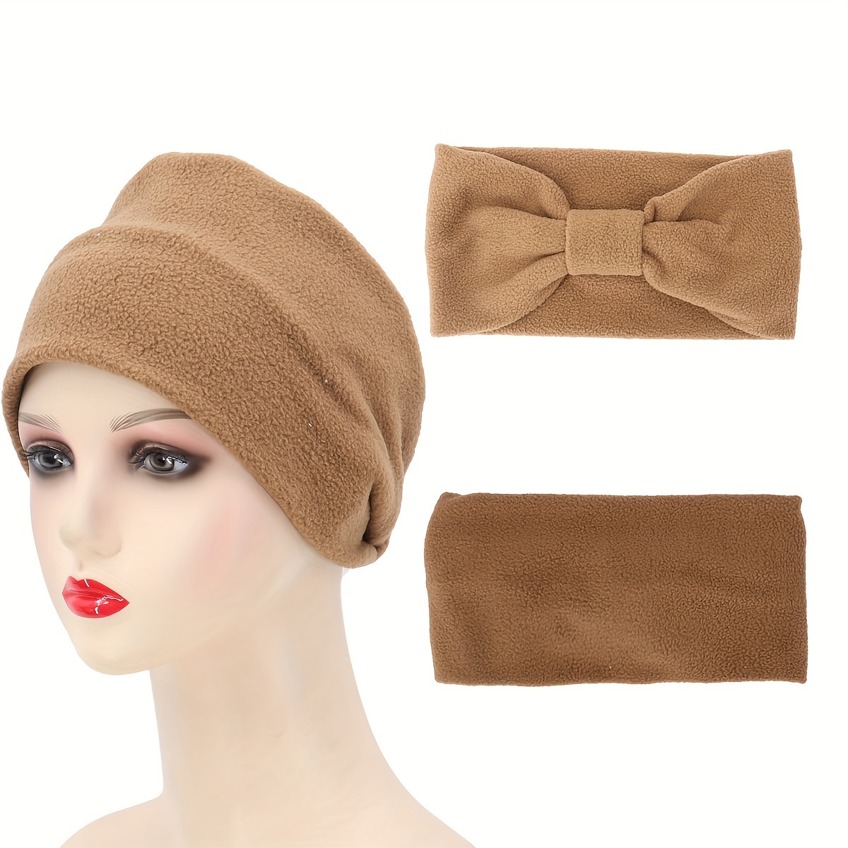 Polar Fleece Wide Headbands Women Solid Color Boho Stylish - Temu