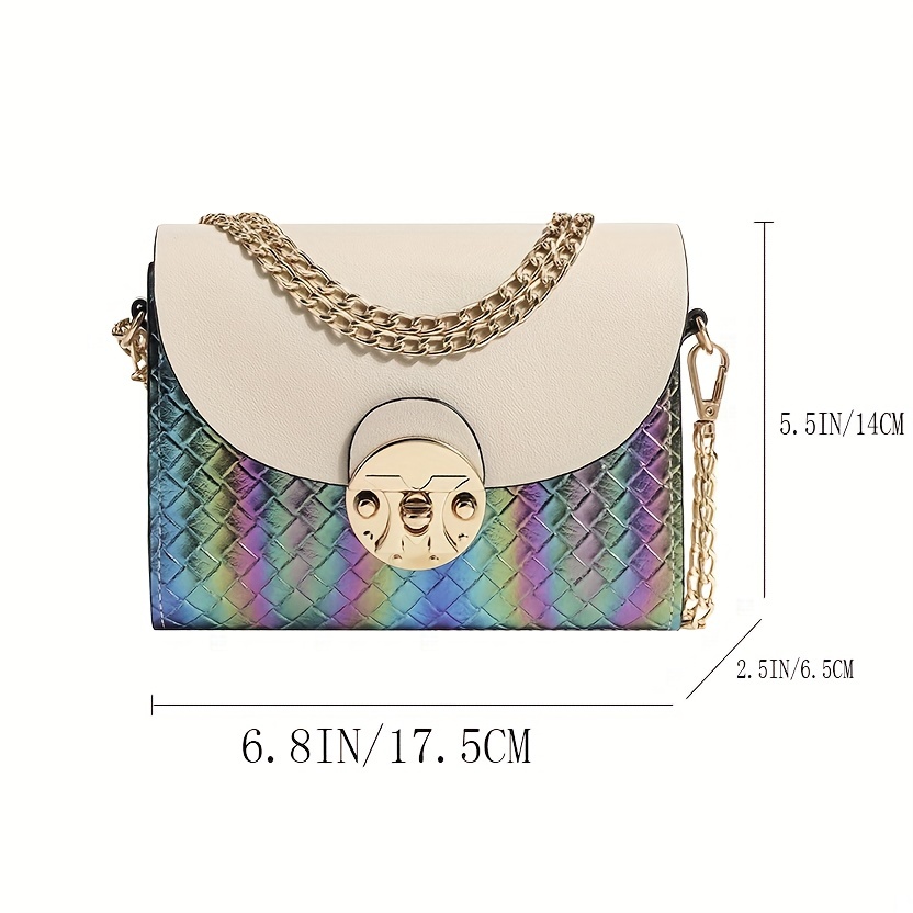 Kids Mini Fashion Handbag, Colorful Woolen Chain Shoulder Bag, Girls Cute Casual Quilted Bag Bucket Bag,Temu