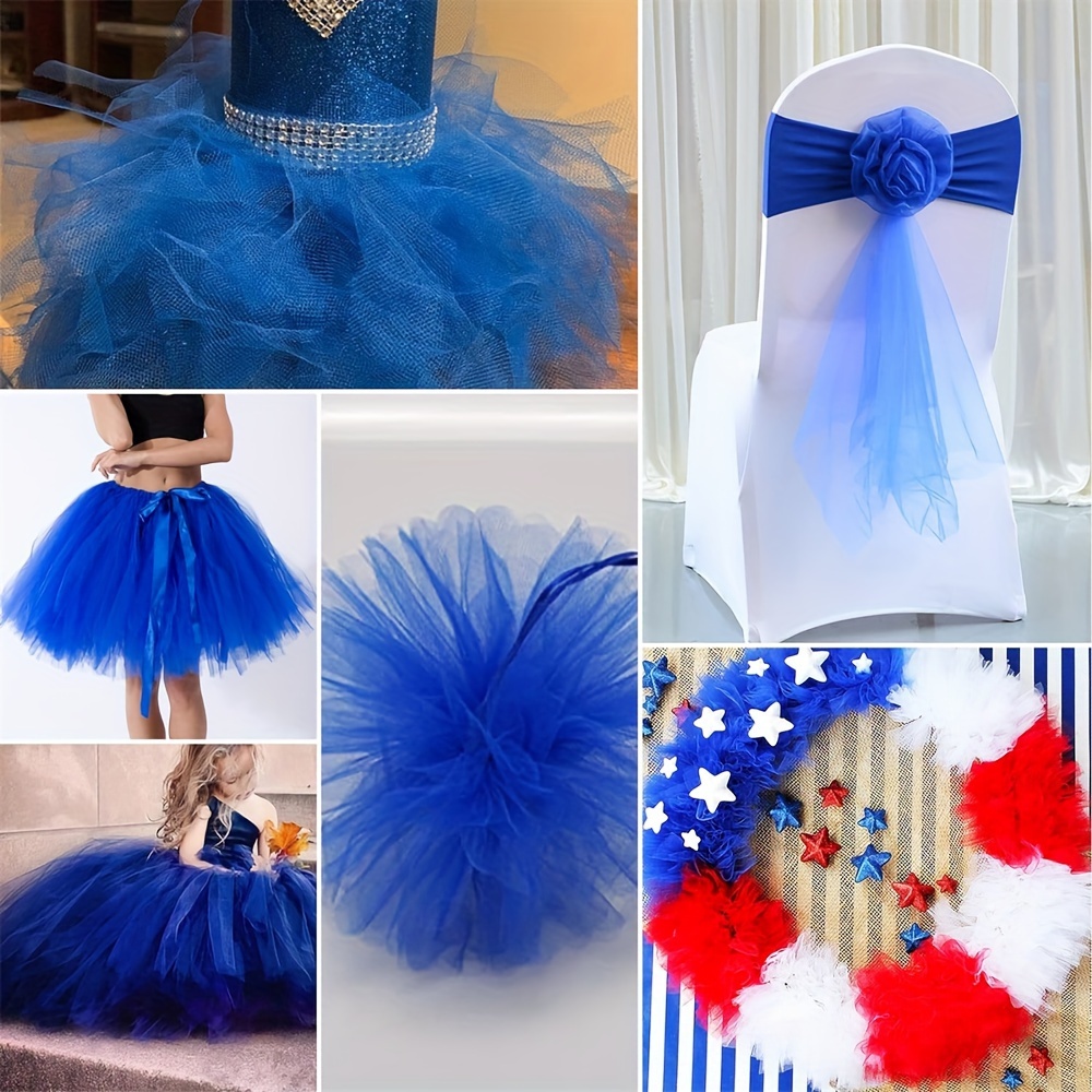 Royal blue tulle fabric roll 6-inch 74.64-foot tulle ribbon mesh spool for  tutus, weddings, baby showers, chair decorations, Valentine's Day  decorations, birthday party decorations, DIY crafts gift wrapping.