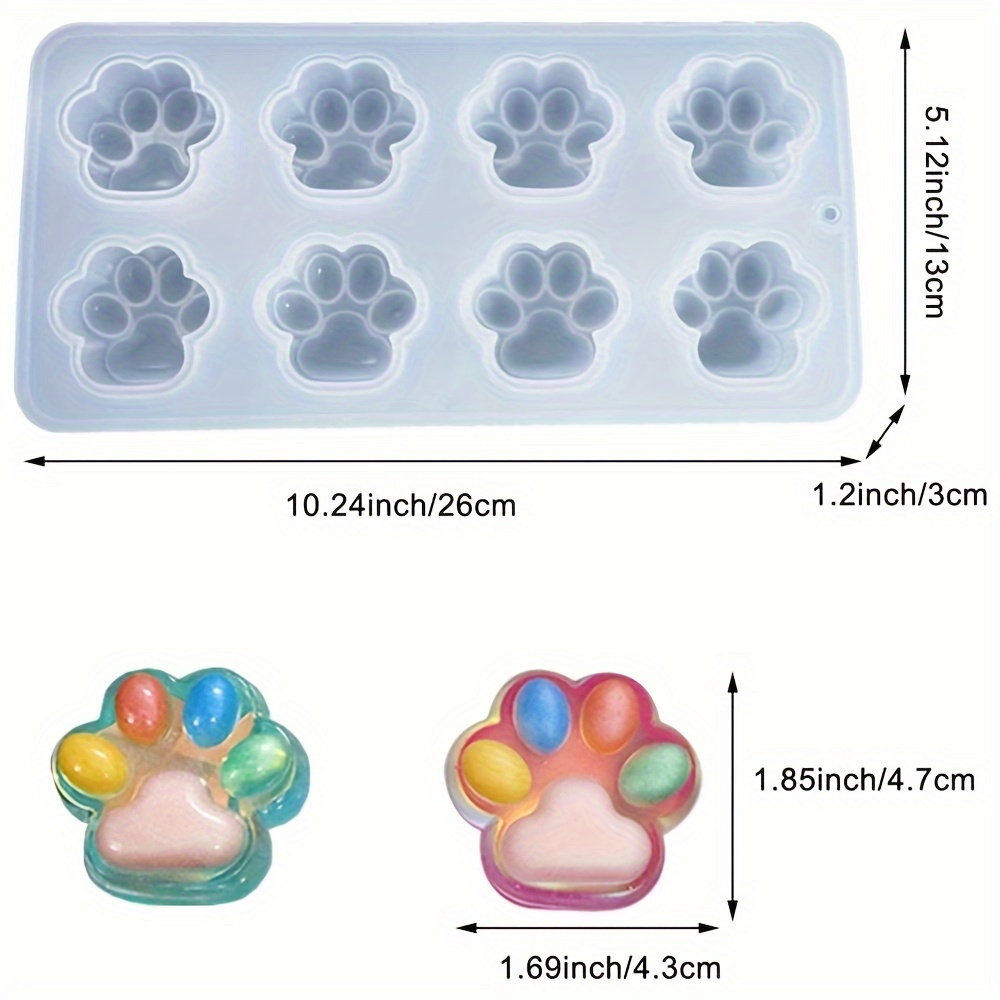 2pcs/set Molde Caja Resina Molde Resina Pata Gato / Perro / - Temu