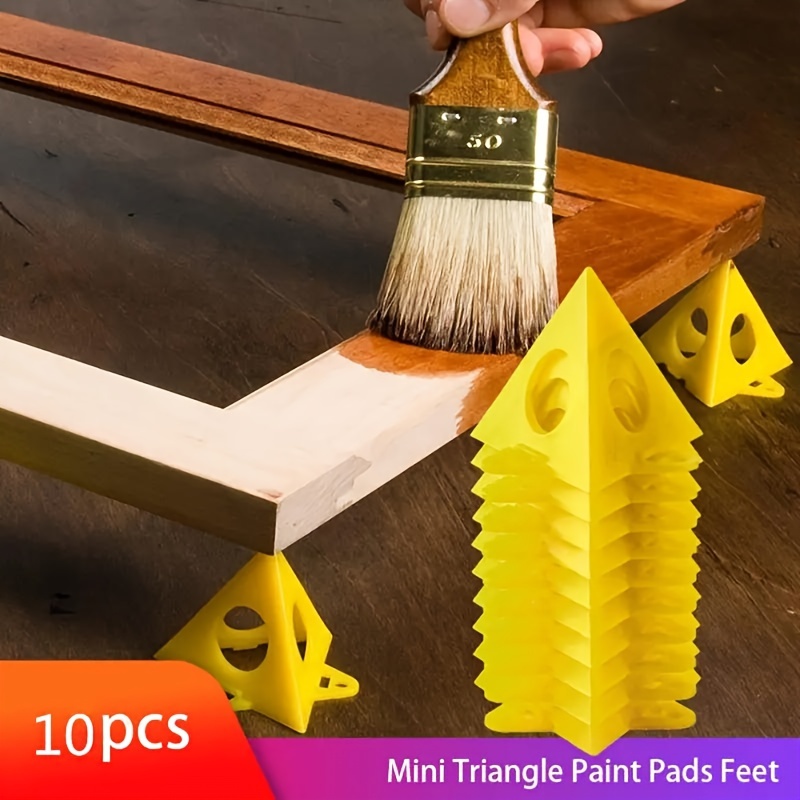 

10pcs Painting Stands, Mini Paint Stands Tool Triangle Paint Pads Feet For Woodworking, Carpenter Woodworking Accessories