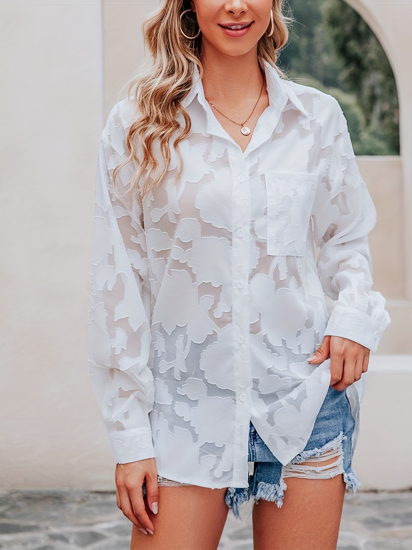 eczipvz Womens Tops Womens Summer Short Sleeve Chiffon Tops Blouse Loose  Casual V Neck Blouses Shirt, White, Large : : Clothing, Shoes &  Accessories