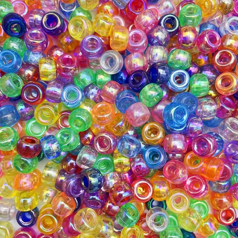 Bag Acrylic Color Plated Large Hole Barrel Beads Loose - Temu