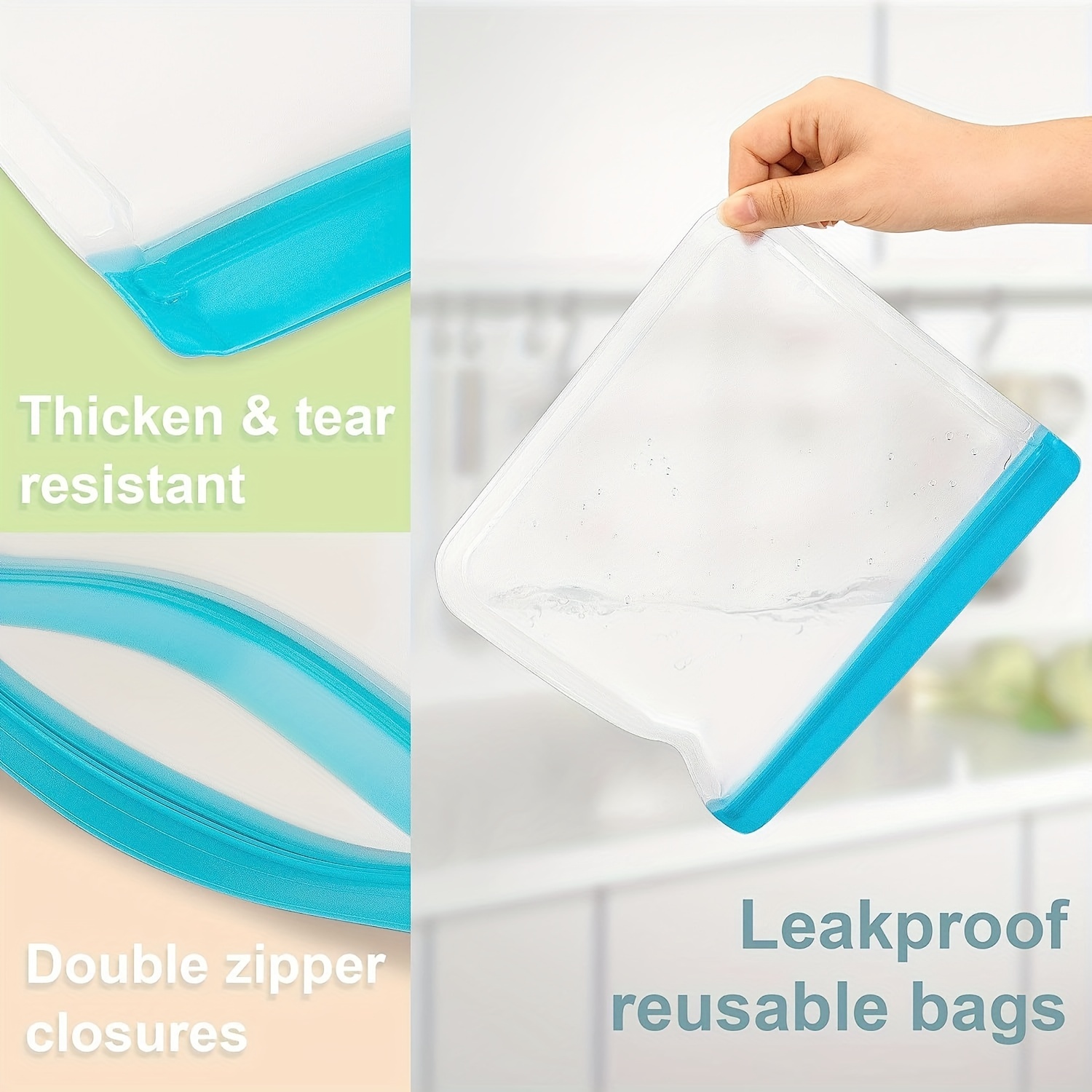 Greenzla Reusable Storage Bags 12 Pack BPA FREE Freezer Bags 4 Reusable  Gallon Bags, 4 Reusable Sandwich Bags & 4 Reusable Snack Bags 