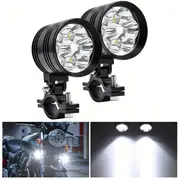 2pcs Motorcycle Spotlight, Universal LED Fog Lights, For Bike ATV UTV,60W LED Light, With 6 Light Beads 3 Modes Switch, Waterproof Headlights details 0