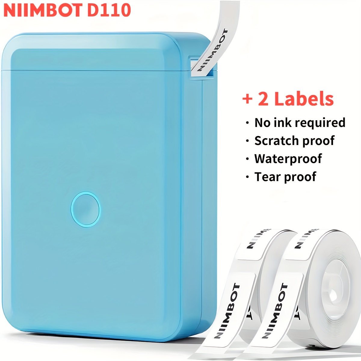 NIIMBOT Label Maker Machine, B21 Barcode Label Maker, Wireless Label Makers  with 1pack 50x30mm Label and 1pack 40x60mm Clear Label for Home Office  Organization Commercial Use 