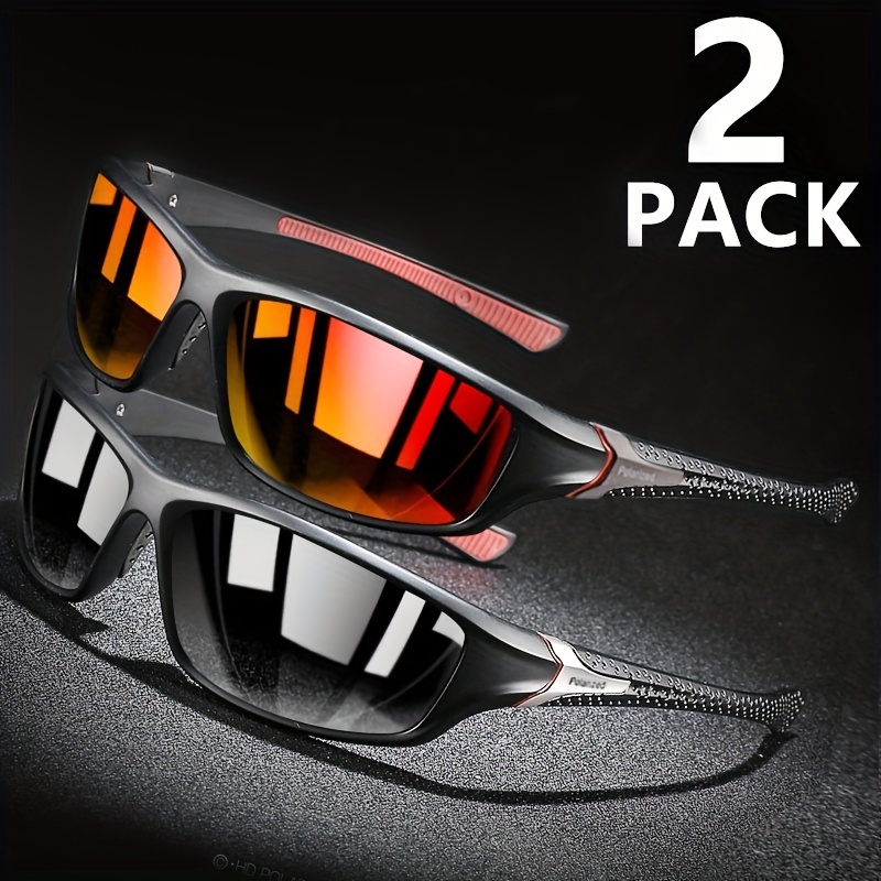 KUGUAOK 2pcs Polarized Sports Sunglasses For Men UV Protection