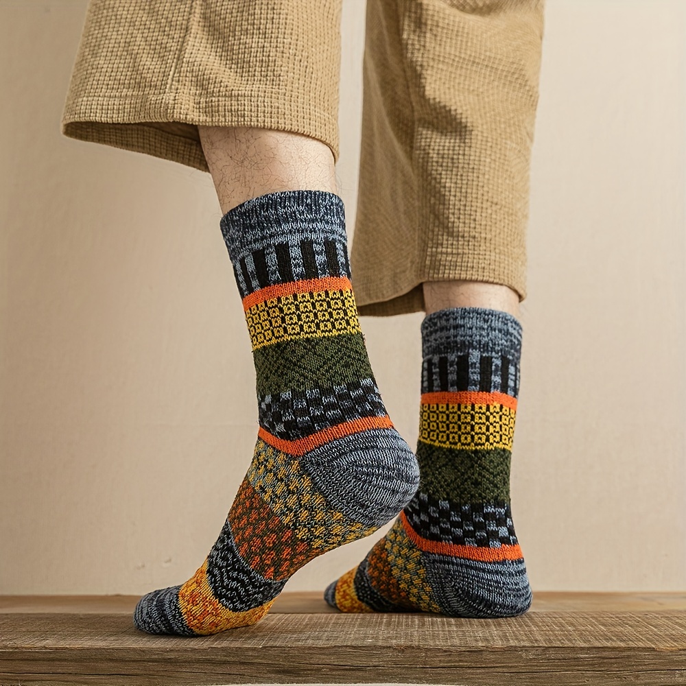 Man Socks Thick Warm Winter Socks Retro Neutral Couple - Temu